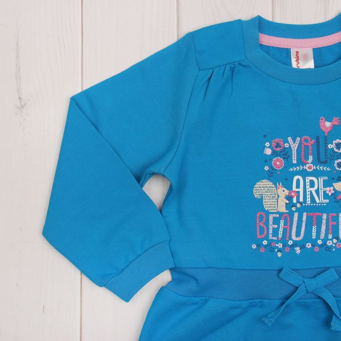 Платье для девочки, рост 98 см (56), цвет бирюзовый