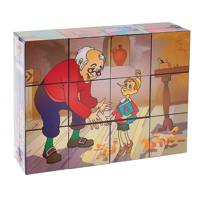 Кубики "Буратино", 12 штук