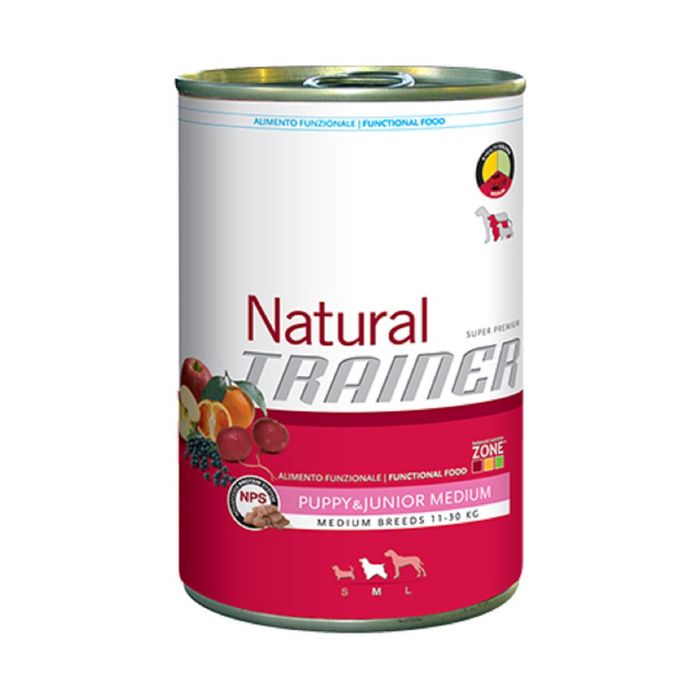 Влажный корм Trainer Natural Medium Puppy&Junior для щенков и юниоров средних пород, 400 г