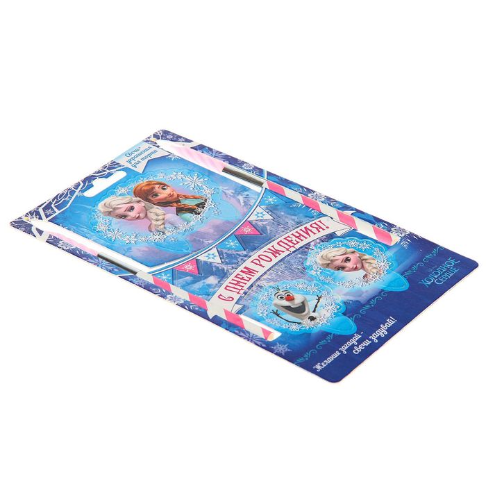 Свеча в торт Дисней "С Днем Рождения" 2 свечи, Холодное сердце