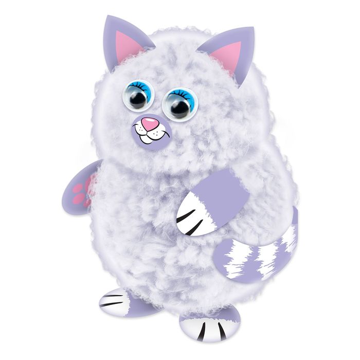 Пушистая игрушка из помпона "Котёнок"