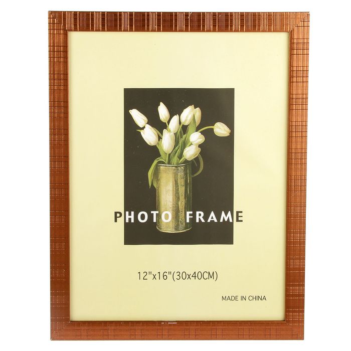 Фоторамка пластик 30х40 см "Золотистая клетка"