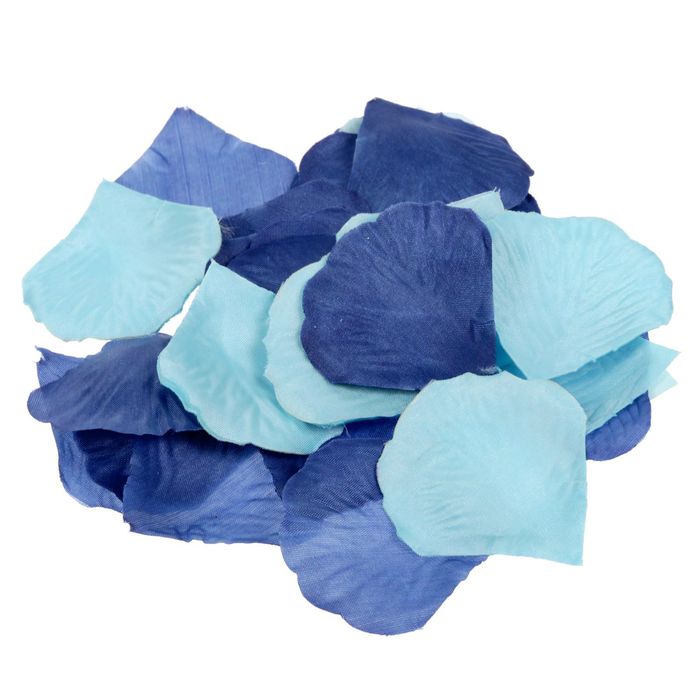 Лепестки роз с кульком, сине-голубые