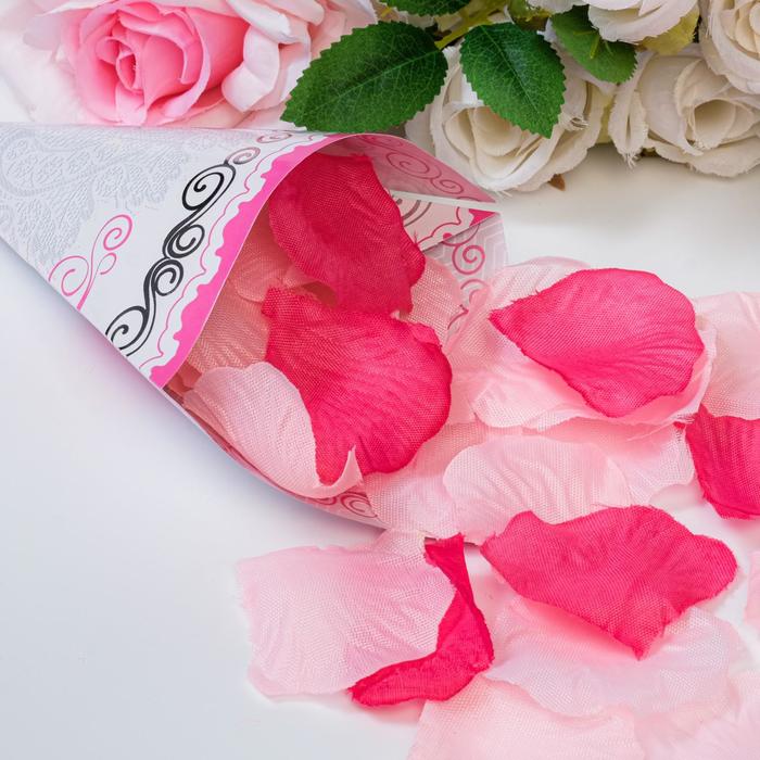 Лепестки роз с кульком, розовые