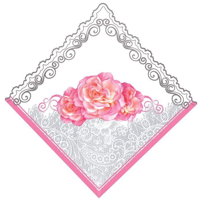 Лепестки роз с кульком, нежно-розовые