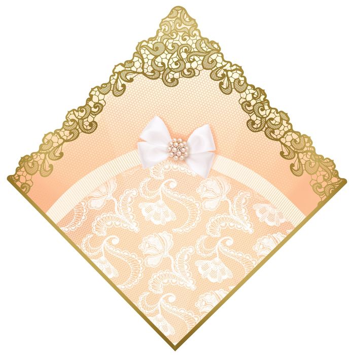 Лепестки роз с кульком, бежевые