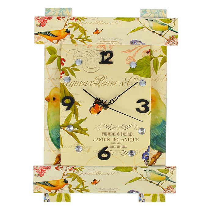 Часы настенные интерьерные "Серия Восток. Птички и бабочки"