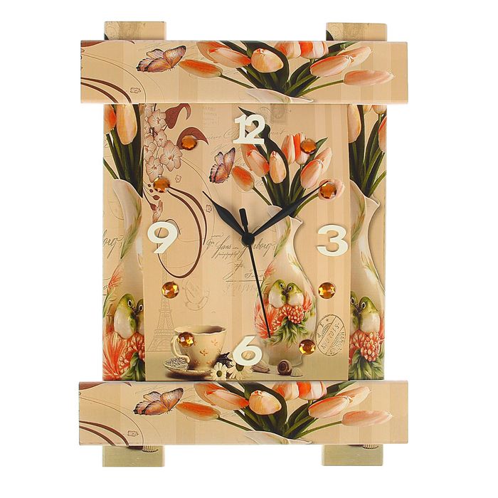 Часы настенные интерьерные "Серия Восток. Тюльпаны"
