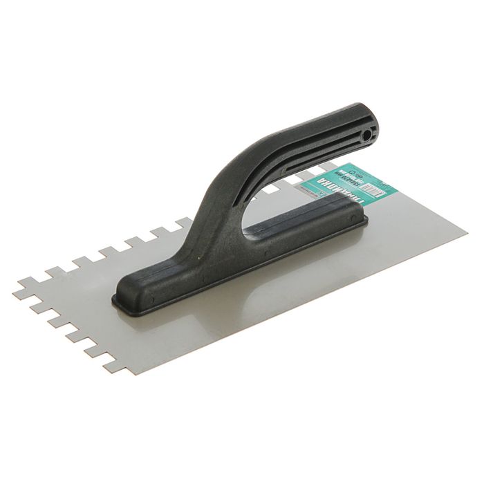 Гладилка "ИНТЕК", 130х270 мм, зуб 10х10 мм, нержавеющая сталь