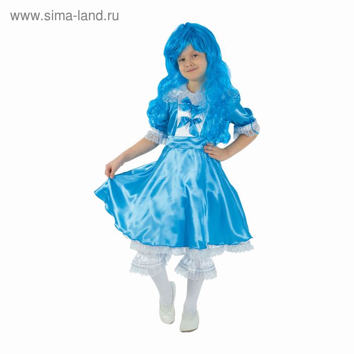 фото Детский карнавальный костюм "мальвина", р-р 30, рост 110-116 см, цвет ярко-голубой страна карнавалия