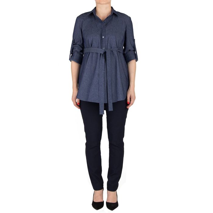 Рубашка для беременных арт.3068312173 цвет синий джинс, размер 42