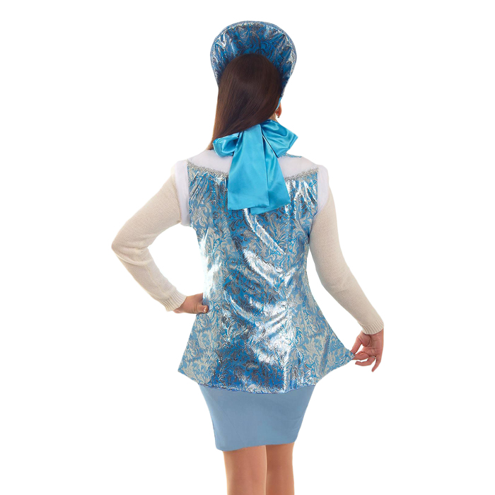 Карнавальный костюм "Снегурочка", жилет, кокошник, р-р 46