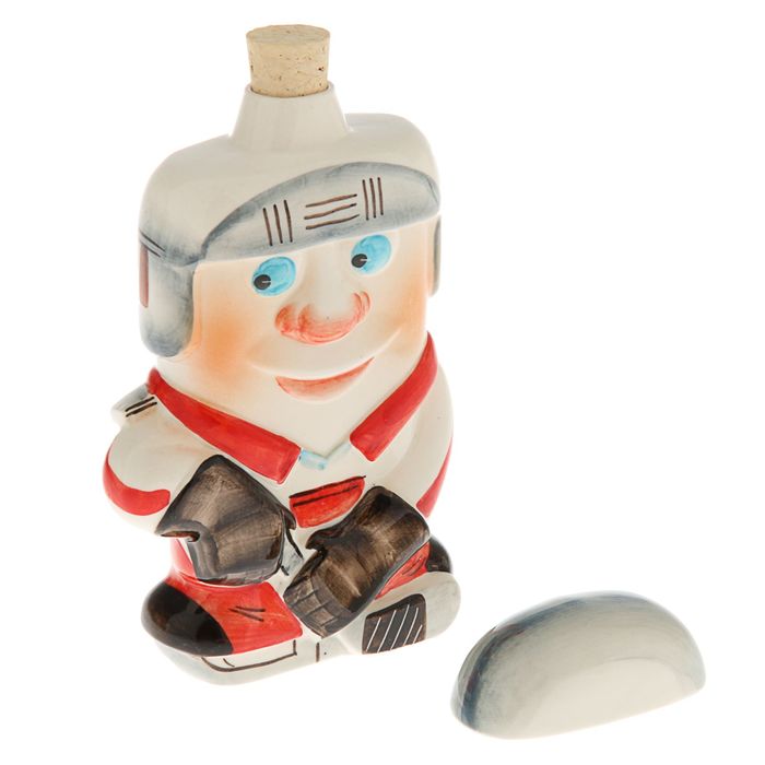 Штоф фарфоровый «Хоккеист», 0.4 л, в упаковке книге