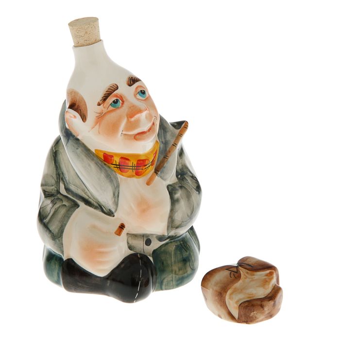 Набор фарфоровый: штоф «Зимняя Рыбалка», 0.7 л + 3 рюмки