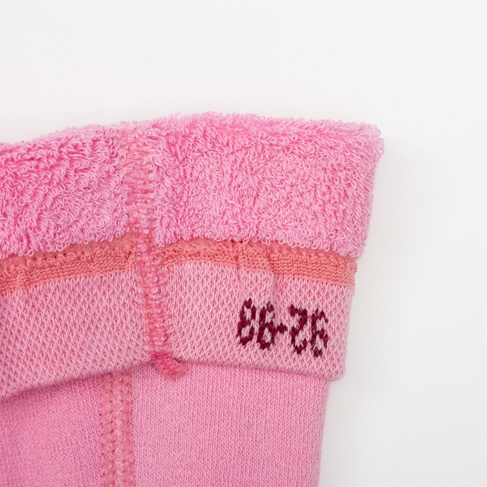 Колготки детские плюшевые цвет розовый, рост 92-98
