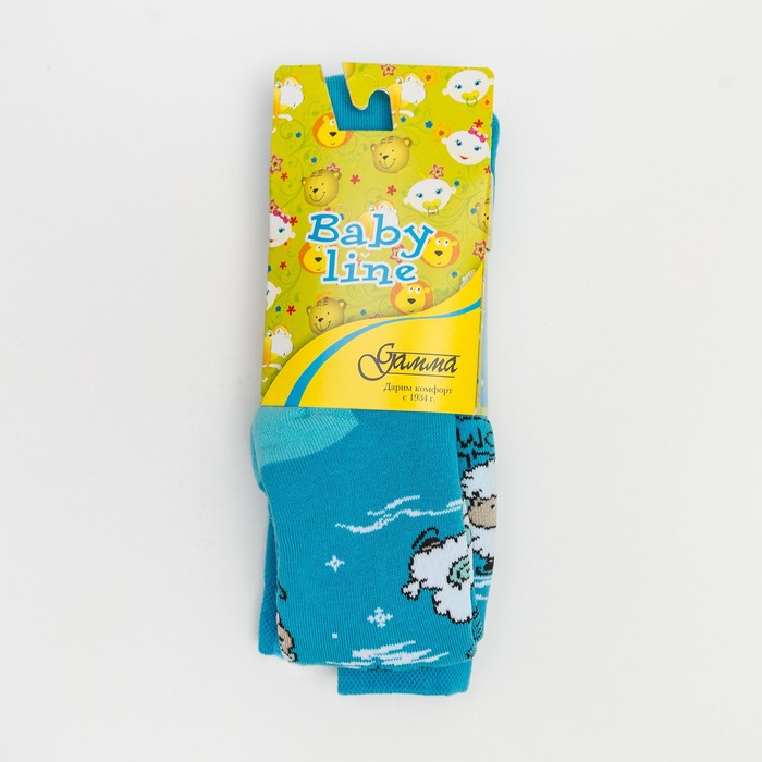 Колготки детские плюшевые С207(Л) цвет бирюза, рост 92-98