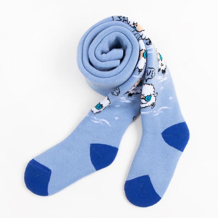 Колготки детские плюшевые С207(Л) цвет голубой, рост 92-98