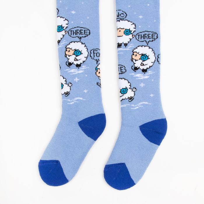 Колготки детские плюшевые С207(Л) цвет голубой, рост 92-98