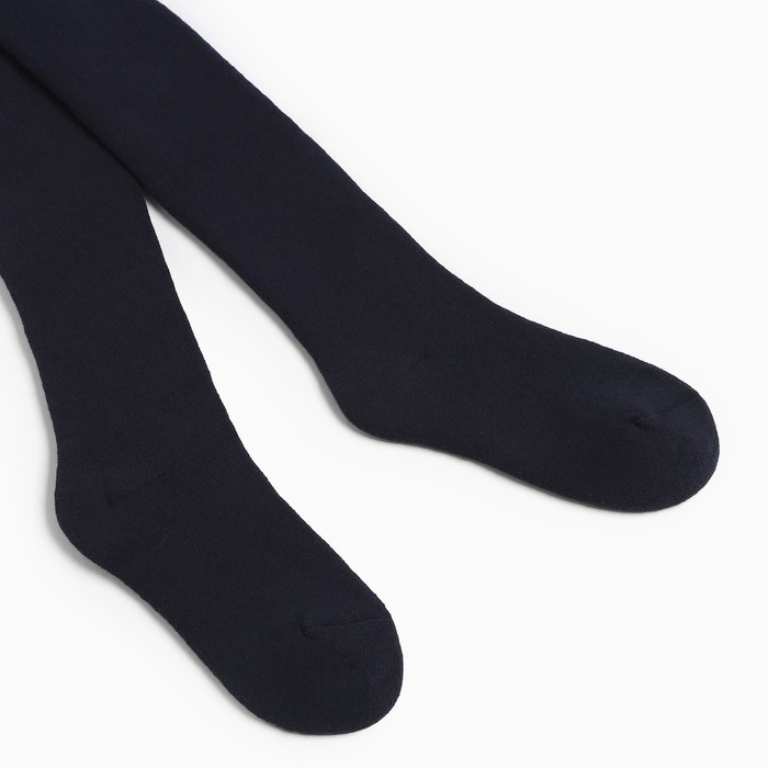 Колготки детские плюшевые, цвет тёмно-синий, рост 122-128