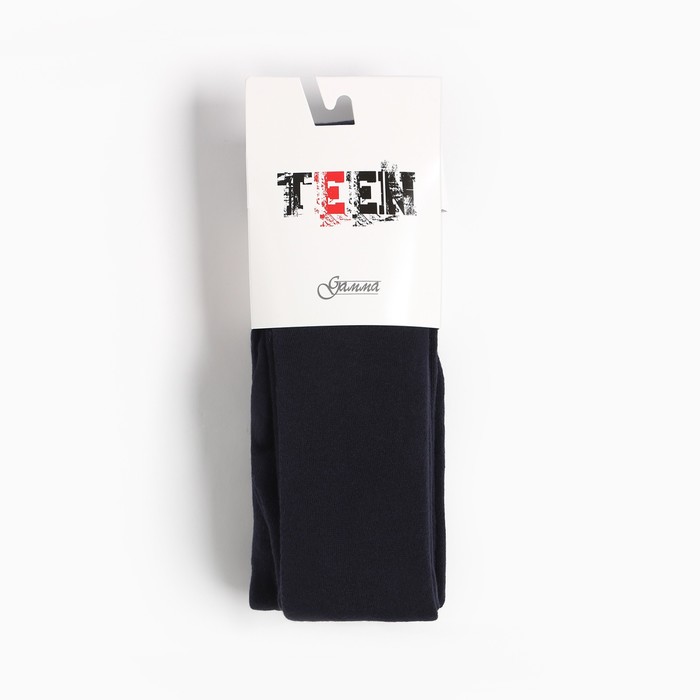 Колготки детские плюшевые С207(Л) цвет темно-синий, рост 134-140