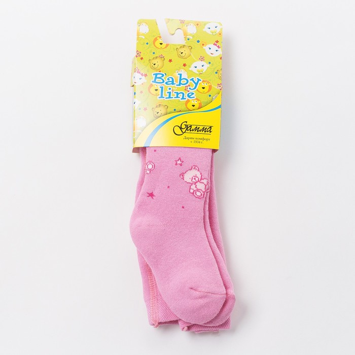 Колготки детские плюшевые цвет розовый, рост 86-92