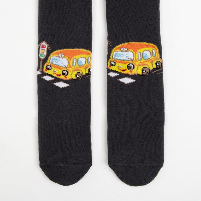 Колготки детские плюшевые, цвет т.серый, рост 92-98