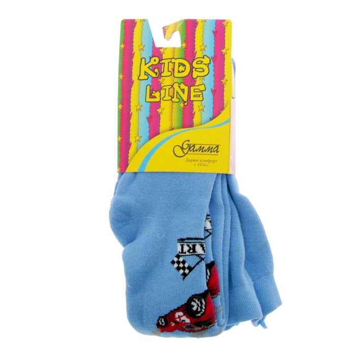 Колготки детские плюшевые, цвет голубой, рост 98-104