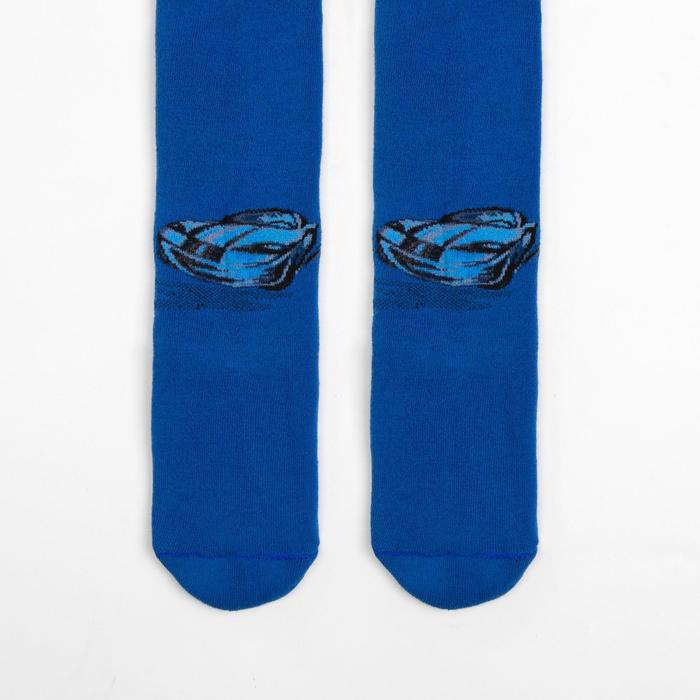 Колготки детские плюшевые С661(Л) цвет васильковый, рост 116-122