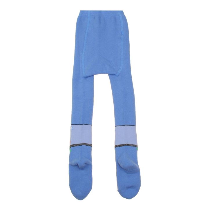 Колготки детские плюшевые, цвет голубой, рост 86-92