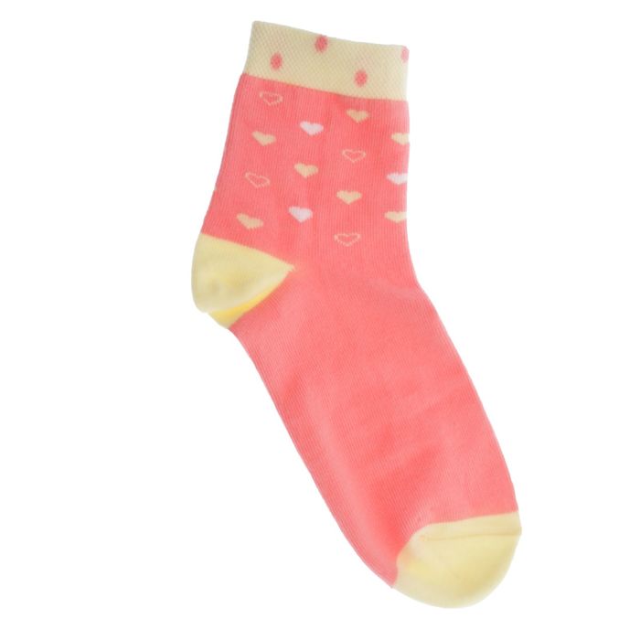 Носки детские, цвет светло-персиковый, принт МИКС, размер 20-22