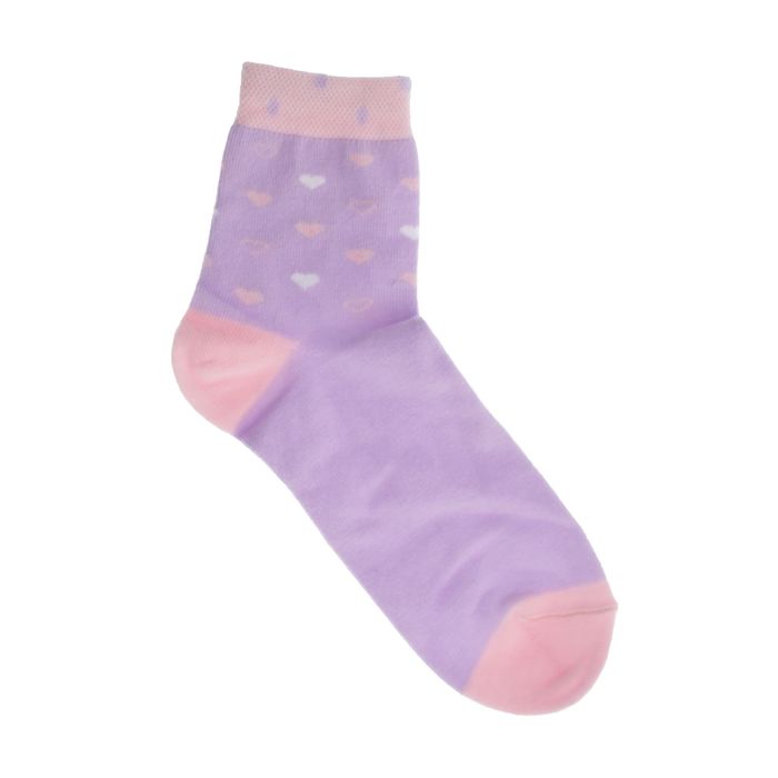Носки детские, цвет сиреневый, принт МИКС, размер 20-22