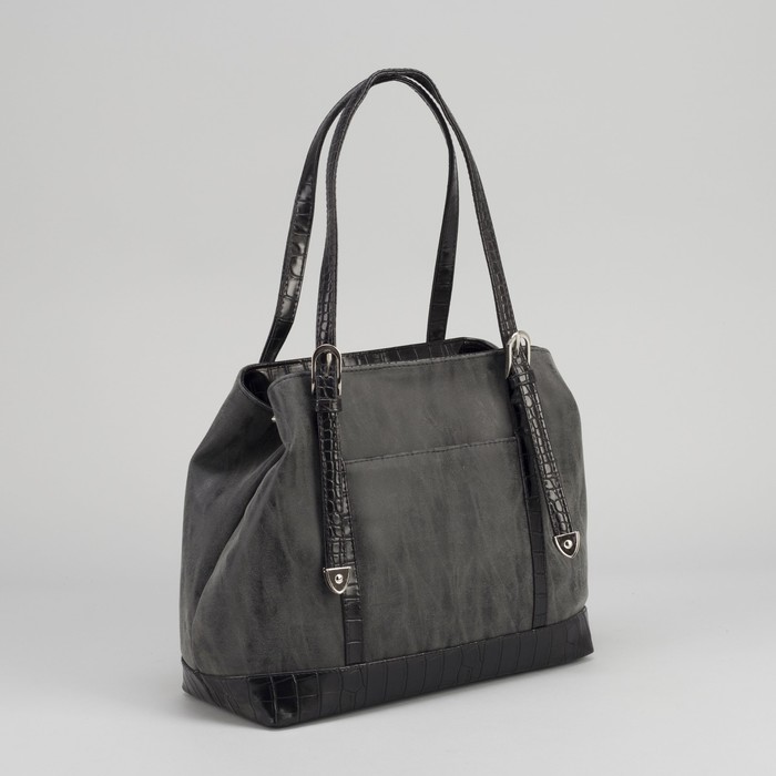 Сумка женская на молнии, 1 отдел, 2 наружных кармана, цвет чёрный