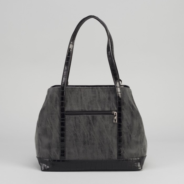 Сумка женская на молнии, 1 отдел, 2 наружных кармана, цвет чёрный