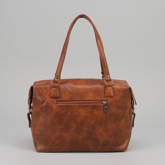 Сумка женская на молнии, 1 отдел, наружный карман, цвет рыжий