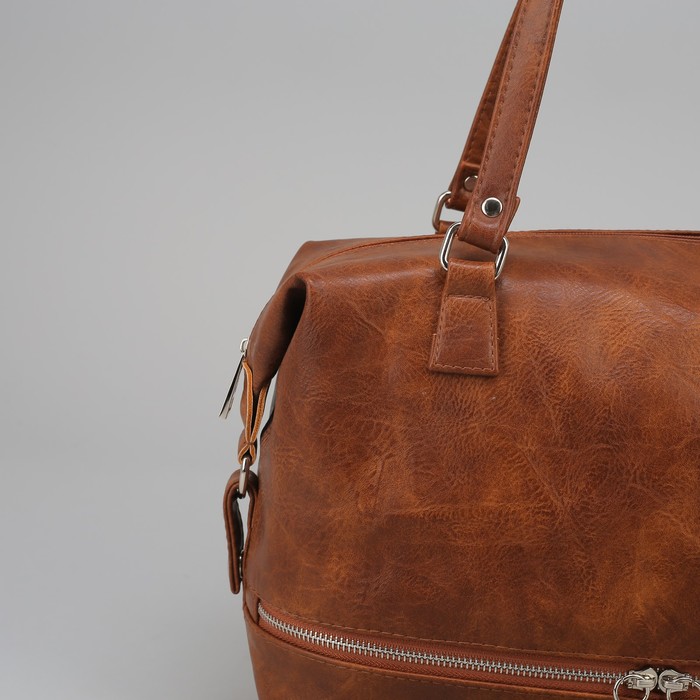 Сумка женская на молнии, 1 отдел, наружный карман, цвет рыжий