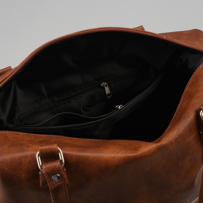 Сумка женская на молнии, 1 отдел, наружный карман, цвет рыжий