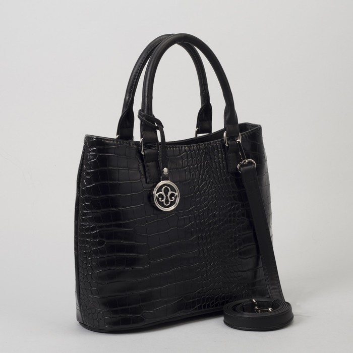 Сумка женская на молнии, 1 отдел, наружный карман, цвет чёрный