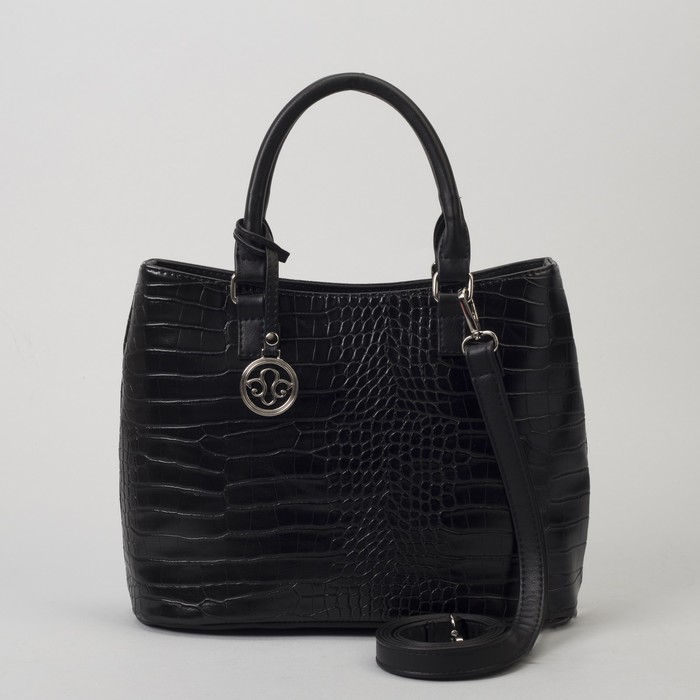 Сумка женская на молнии, 1 отдел, наружный карман, цвет чёрный