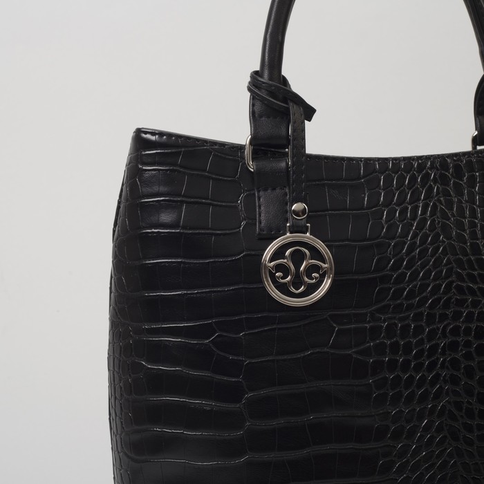 Сумка женская на молнии, 1 отдел, наружный карман, цвет чёрный