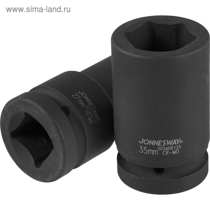 

Головка торцевая Jonnesway S03АD8134, шестигранная, 1", глубокая, 34 мм