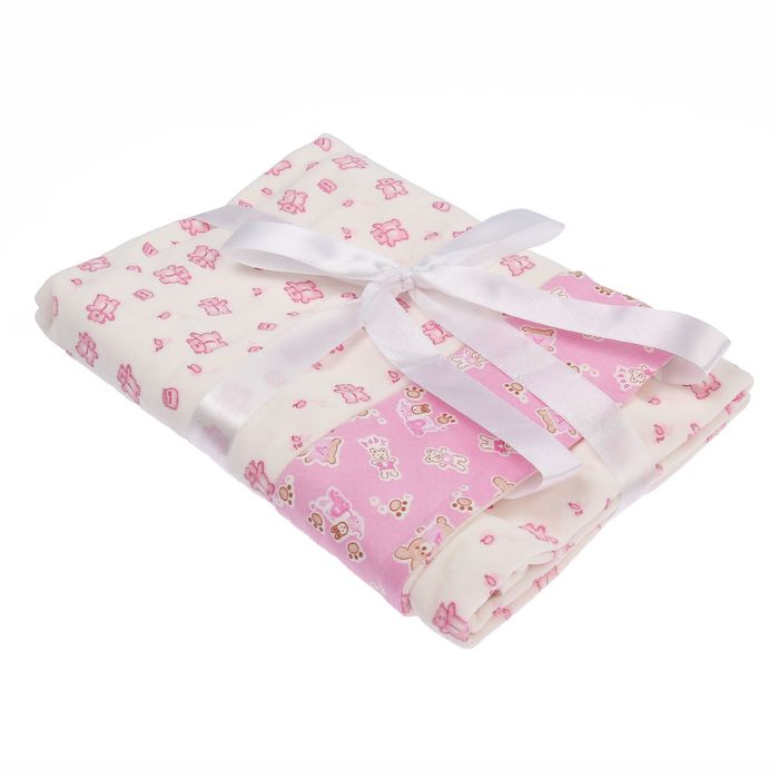 Покрывало (плед) трикотажный, размер 90*90 см, цвет розовый 20-2В