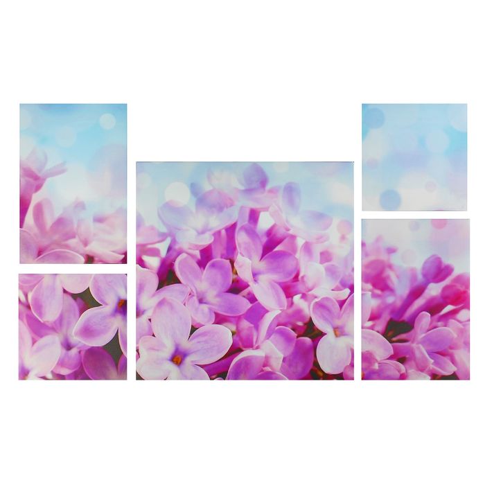 Модульная картина на холсте с подрамником "Цветы сирени"