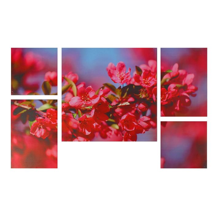 Модульная картина на холсте с подрамником "Цветы яблони"