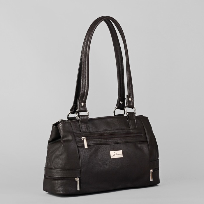 Сумка женская на молнии, 1 отдел, 4 наружных кармана, цвет шоколад