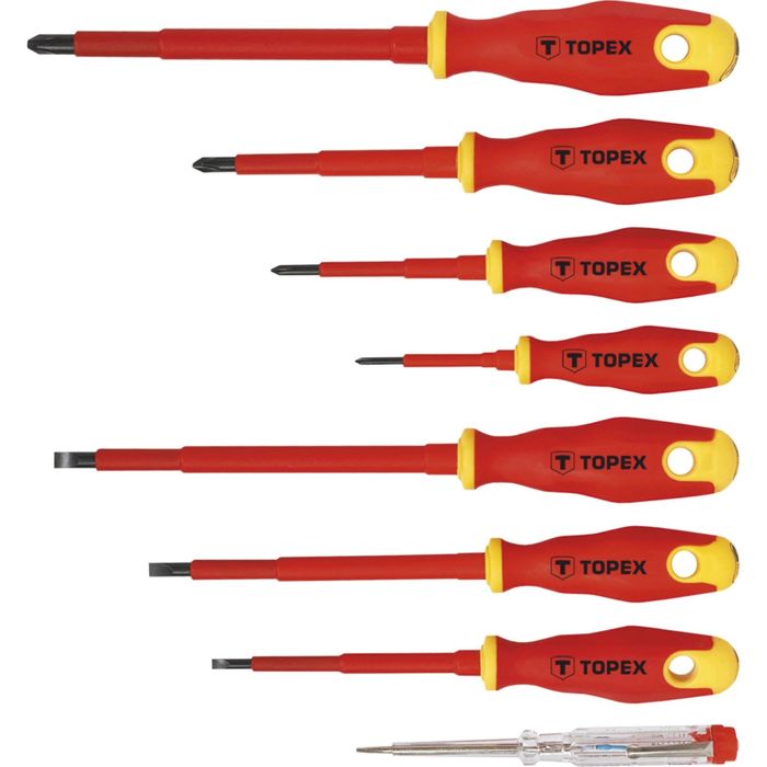 Отвертки TOPEX, 1000В, набор 8 шт.