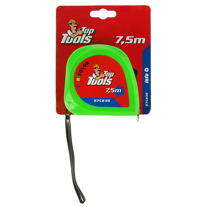Рулетка Top Tools, 7.5 м x 25 мм, стальная лента
