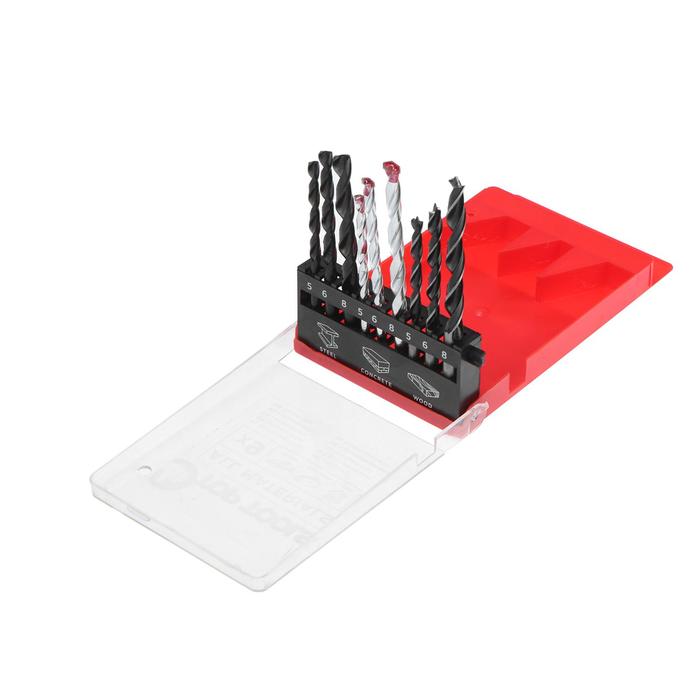 Сверла разные Top Tools, металл/бетон/дерево набор 9 шт.