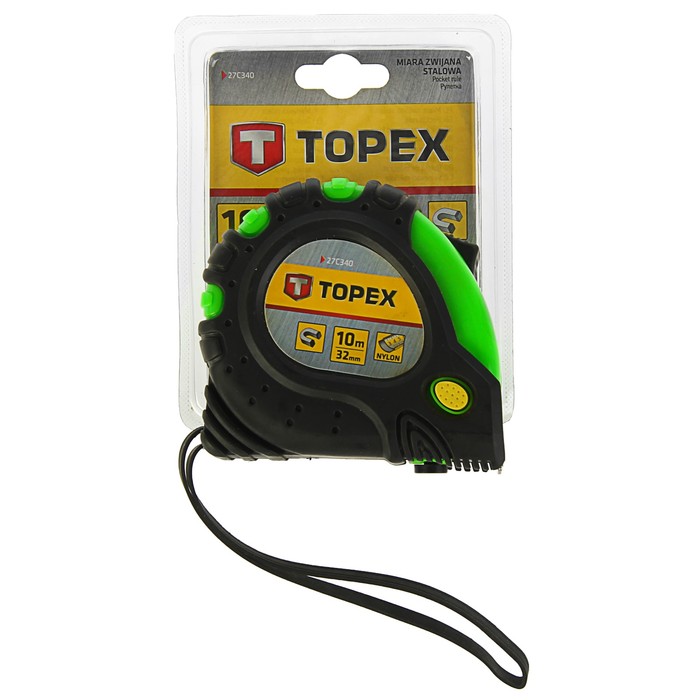 Рулетка TOPEX, 10 м x 32 мм, стальная лента, магнит