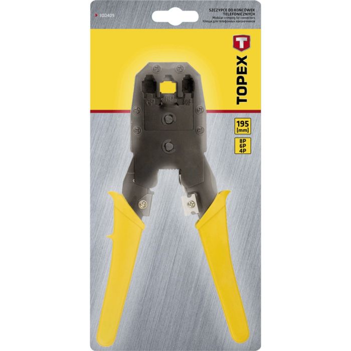 Клещи для обжима телефонных наконечников TOPEX, 4P, 6P, 8P