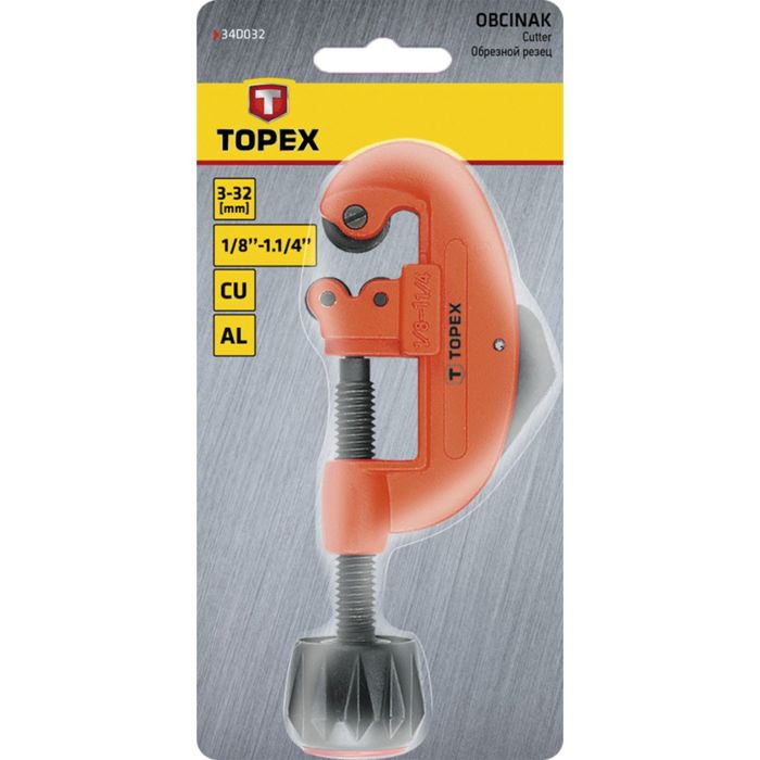 Труборез TOPEX, для медных и алюминиевых труб 3-32 мм (1/8 - 1.1/4") 1961782